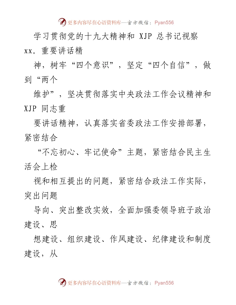 [整改方案] 政法委专题民主生活会 - 深入整改，提升政法委领导班子建设质量.docx_第2页