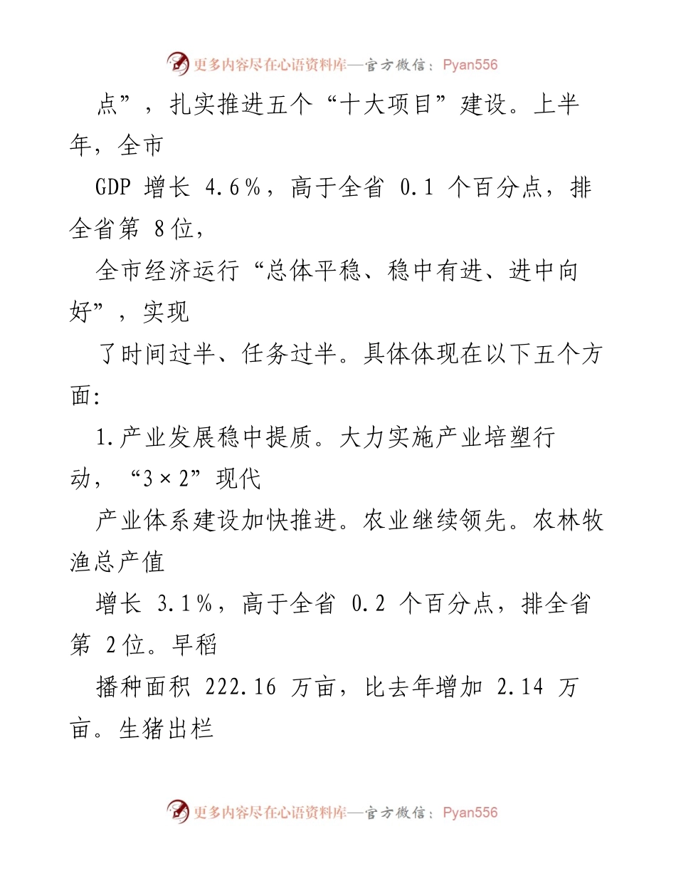 [汇报] 工作会议 - 全市上半年经济运行情况及下半年工作建议汇报.docx_第2页