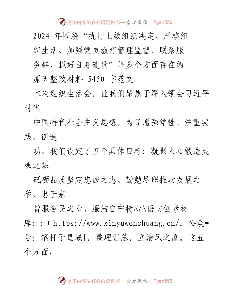 [整改材料] 组织生活会 - 深入整改提升党组织执行力与生活规范性.docx_第1页