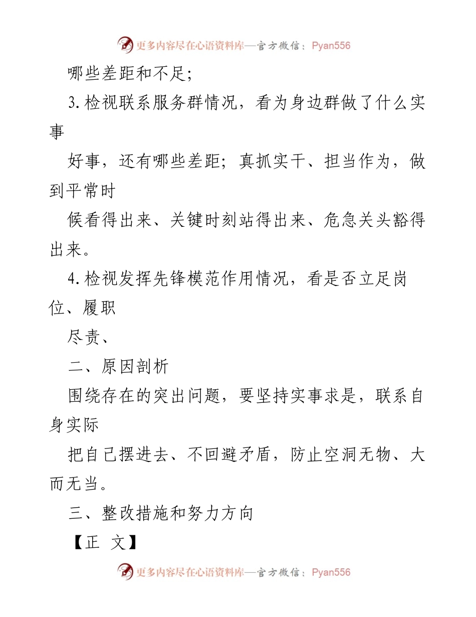 [整改材料] 党组织生活会 - 四个检视与整改措施总结.docx_第2页