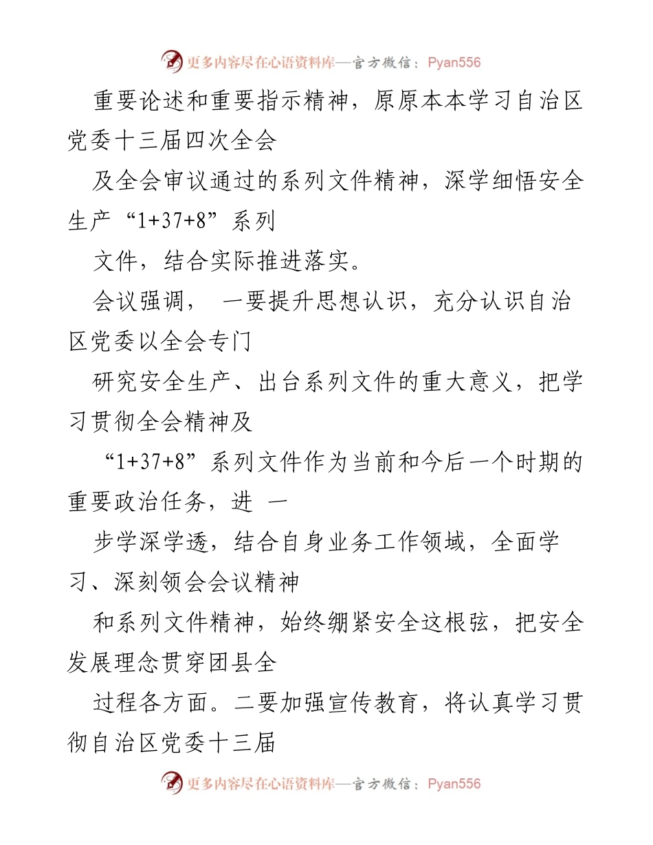 [研讨发言] 专题会议 - 深入学习贯彻自治区党委十三届四次全会精神与安全生产工作.docx_第2页
