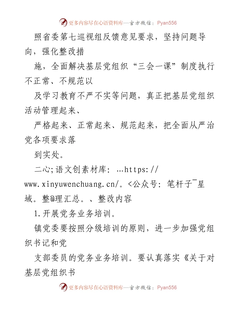 [整改方案] 乡镇会议 - 规范“三会一课”制度整改方案.docx_第2页