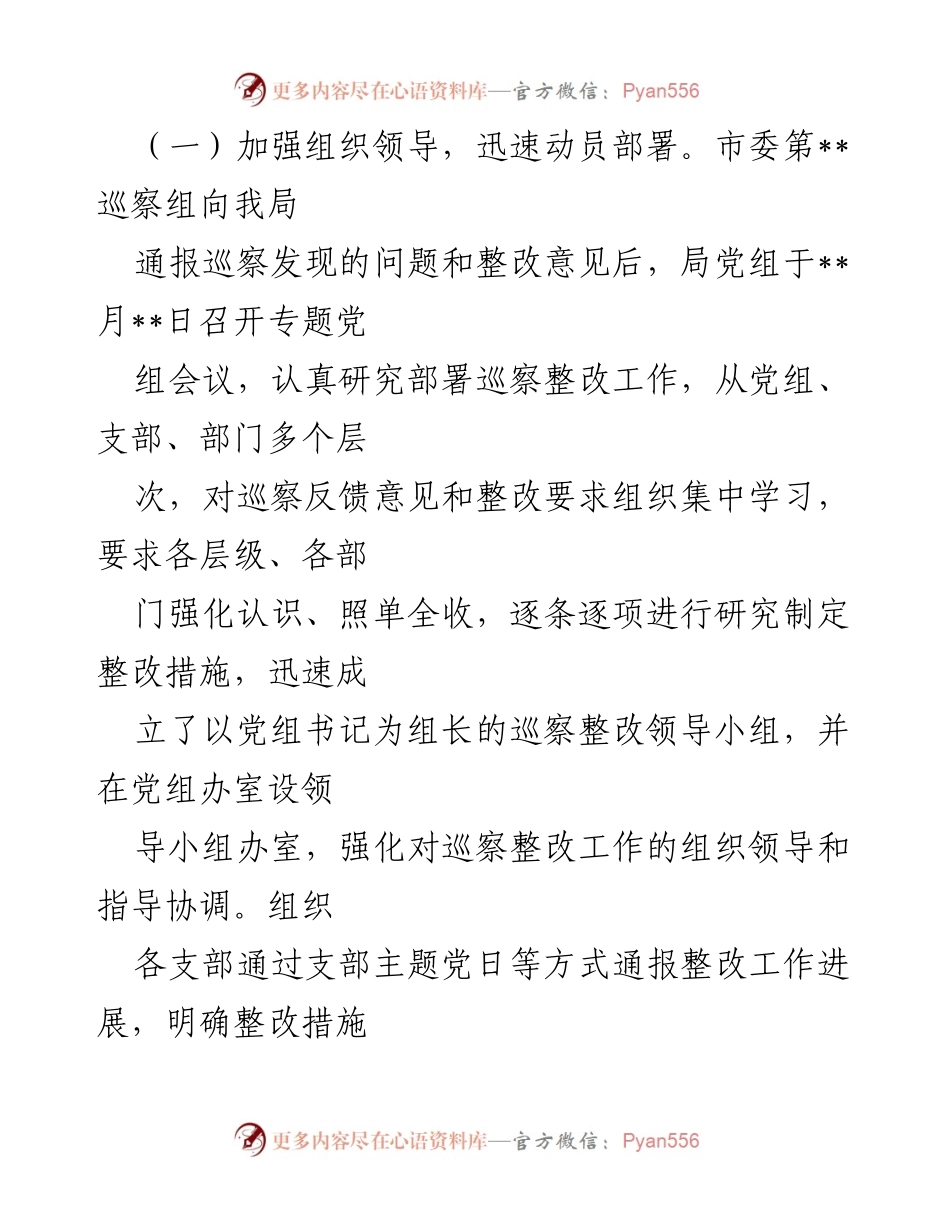 [整改报告] 巡察反馈 - 局党组巡察反馈问题整改工作报告.docx_第2页