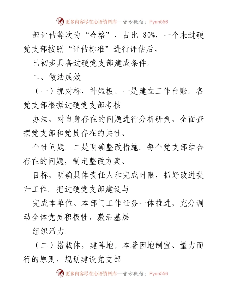 [评估报告] 党支部建设 - 国有企业过硬党支部建设质效评估报告.docx_第2页