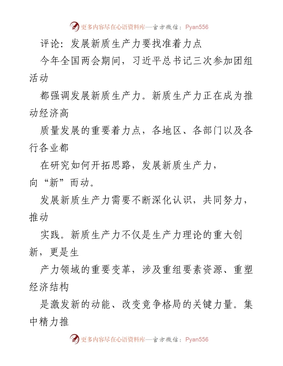 [调研报告] 全国两会 - 发展新质生产力的策略与实践探索.docx_第1页