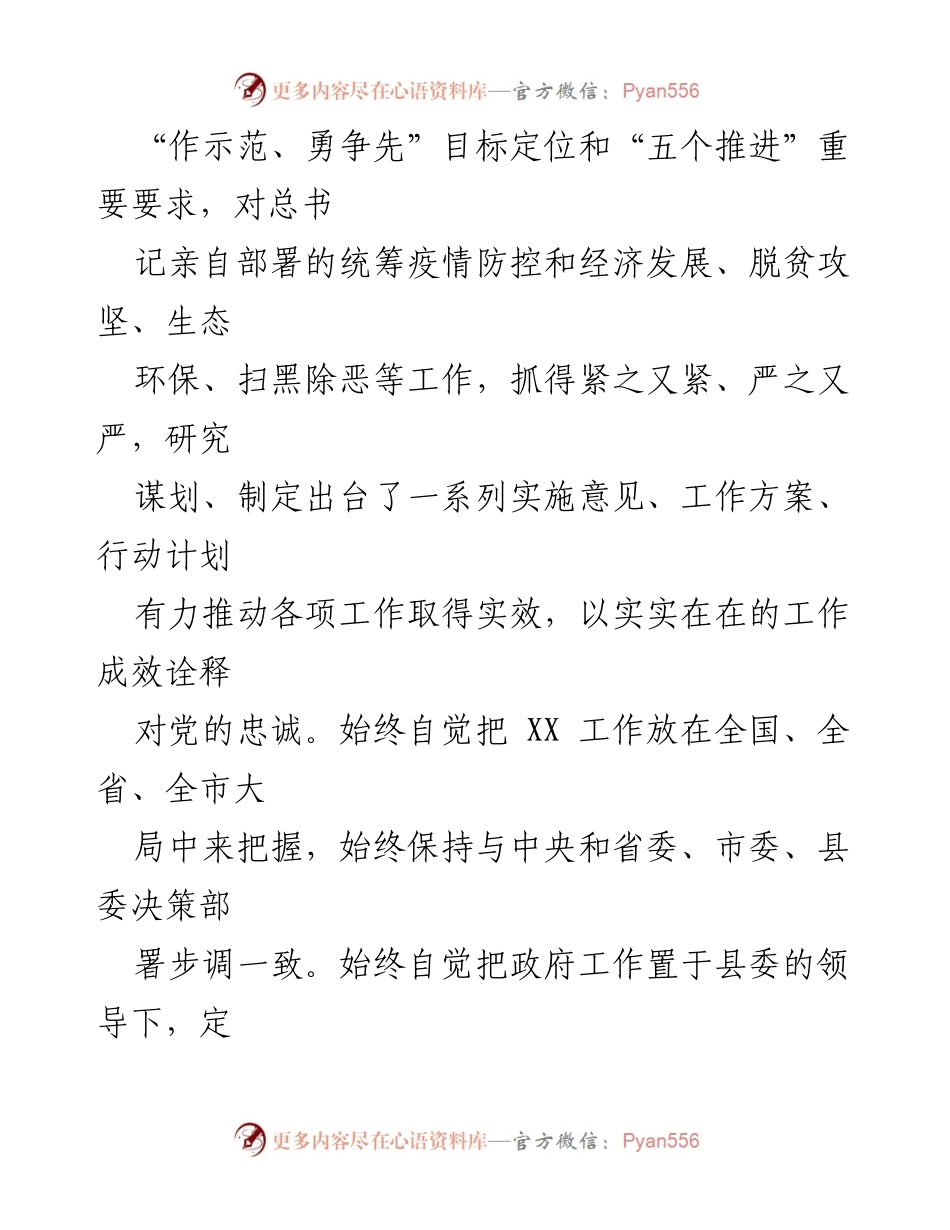 [自评报告] 政治素质考察 - 县长领导干部政治素质自评报告.docx_第2页