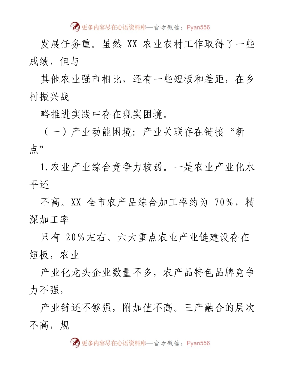 [调研报告] 乡村振兴战略 - XX市乡村振兴现状与挑战分析.docx_第2页