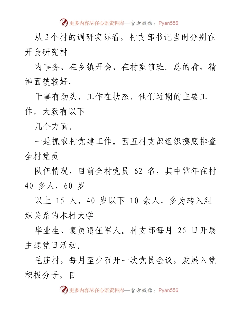 [调研报告] 农村基层党建 - 农村党支部书记职责调研报告_1.docx_第2页