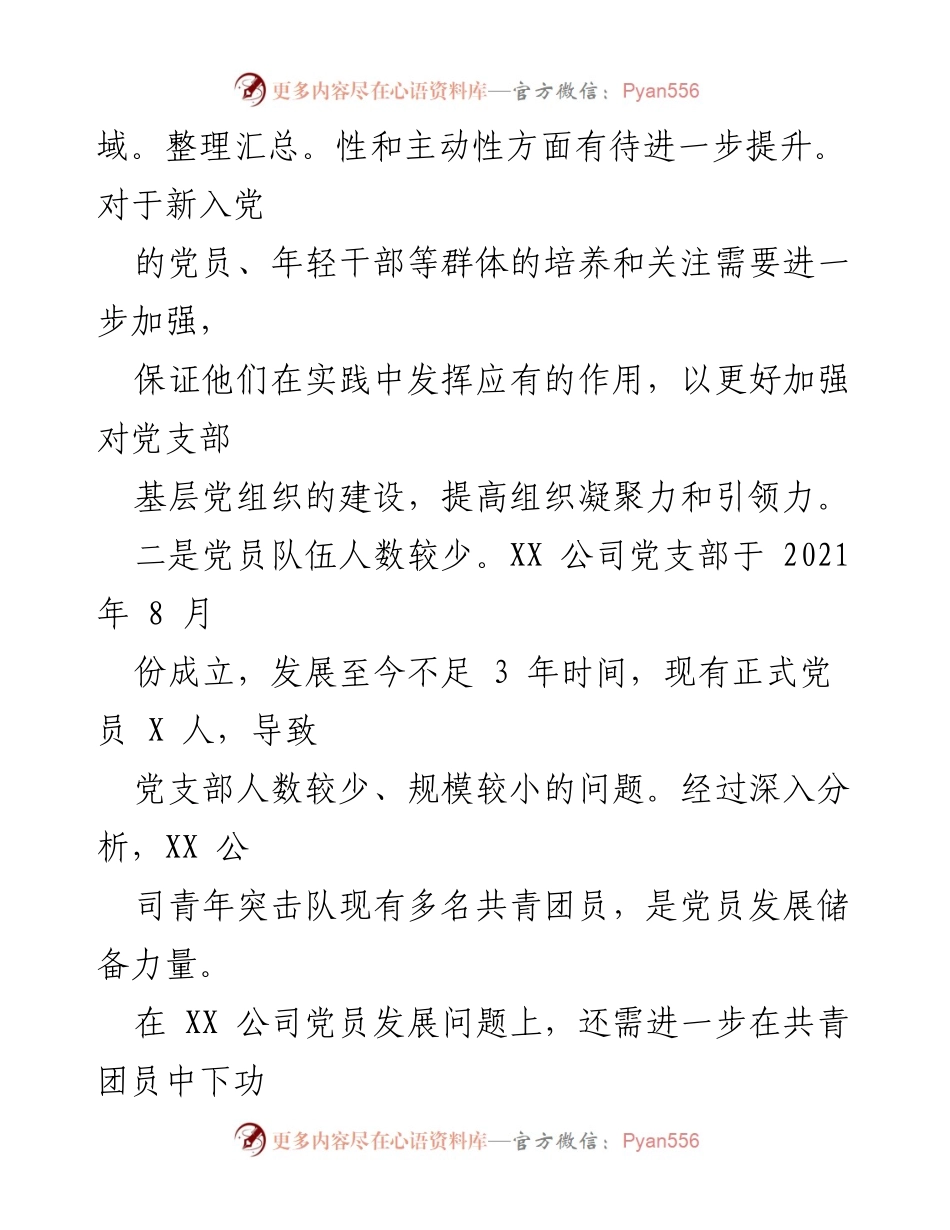 [调研报告] 基层党建 - XXX公司2023年基层党建问题分析与改进建议.docx_第2页