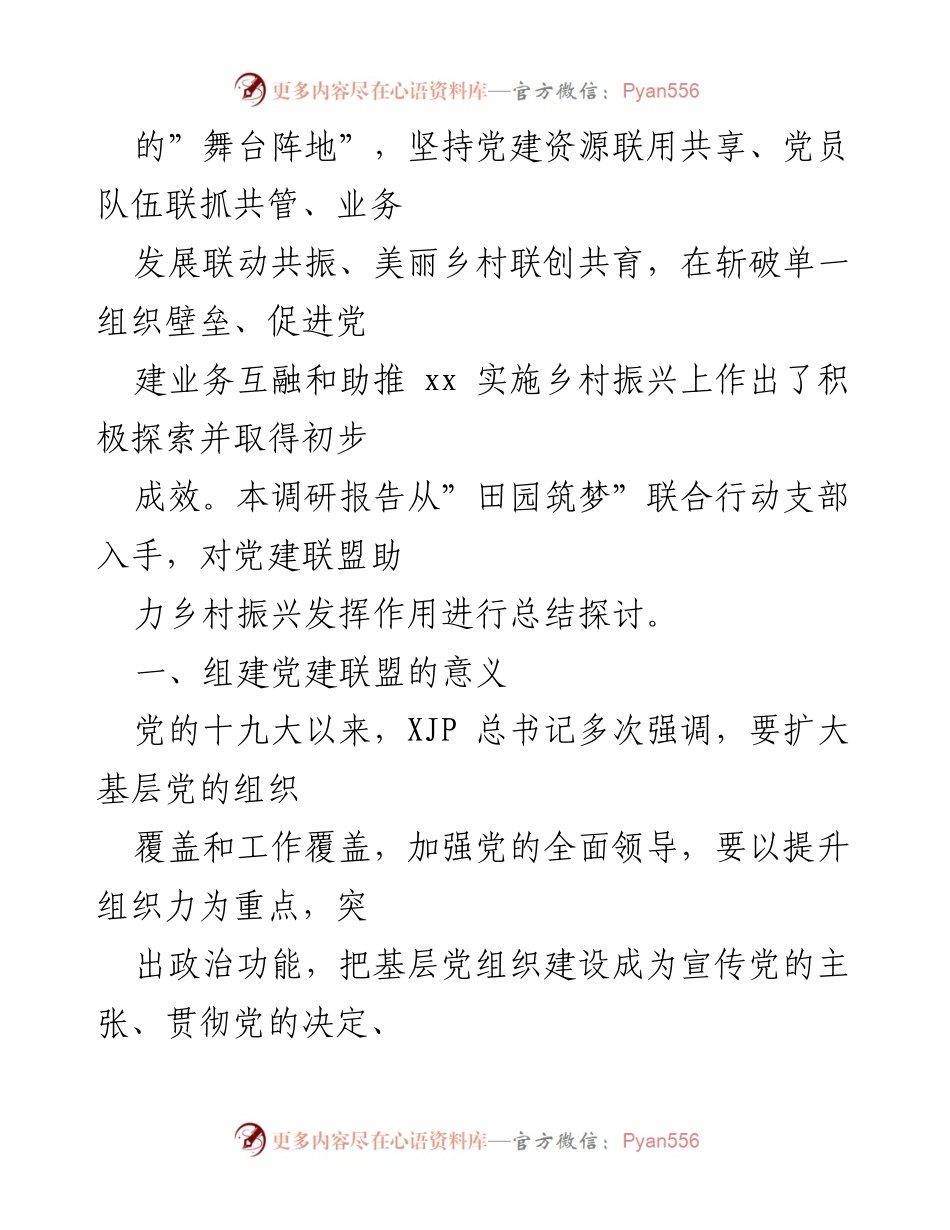 [调研报告] 乡村振兴 - 党建联盟助力乡村振兴的探索与思考.docx_第2页