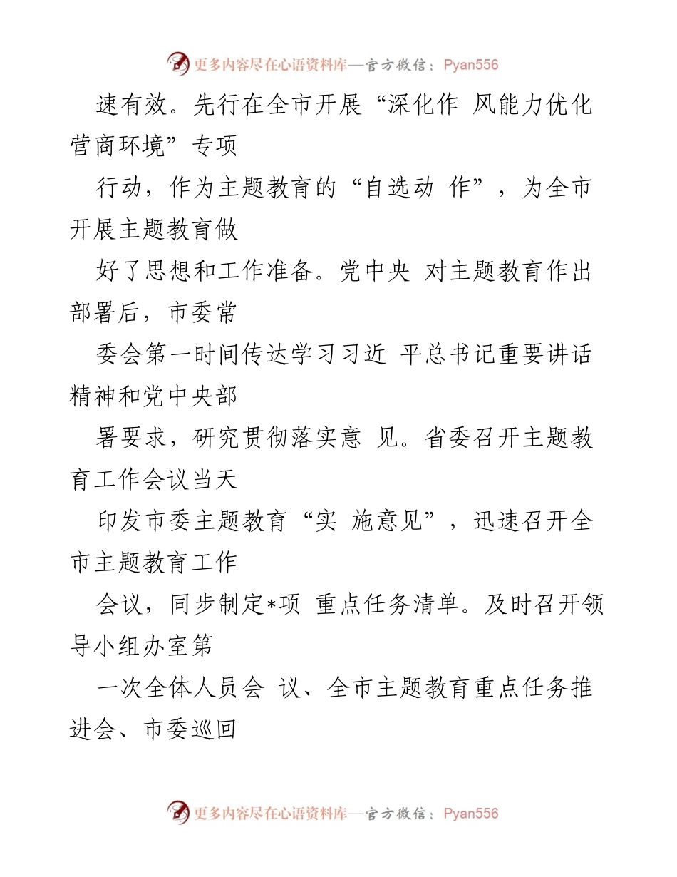 [调研报告] 主题教育总结 - 2023年某市主题教育总结评估报告.docx_第2页