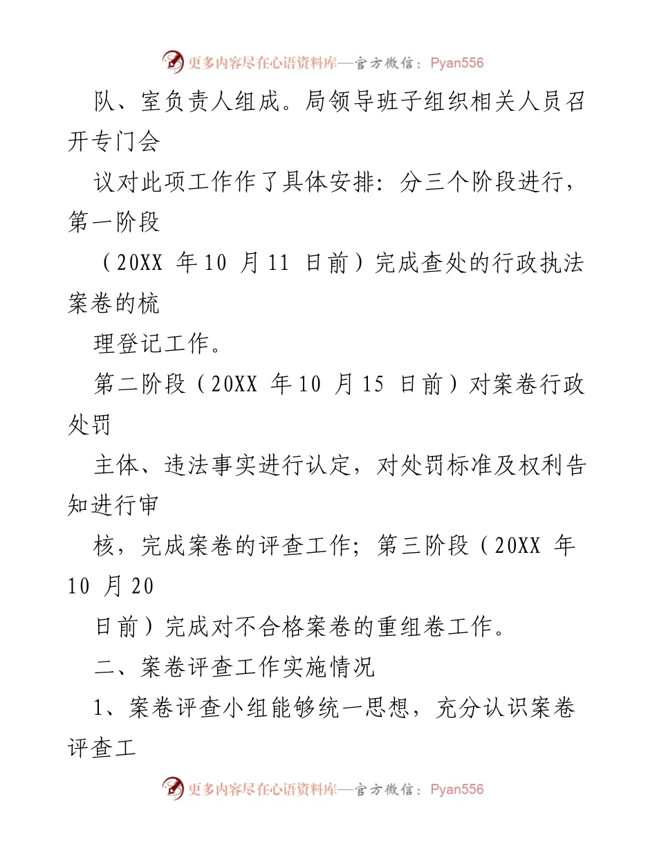 [自查报告] 行政执法 - 案件评查整改自查报告总结.docx_第2页