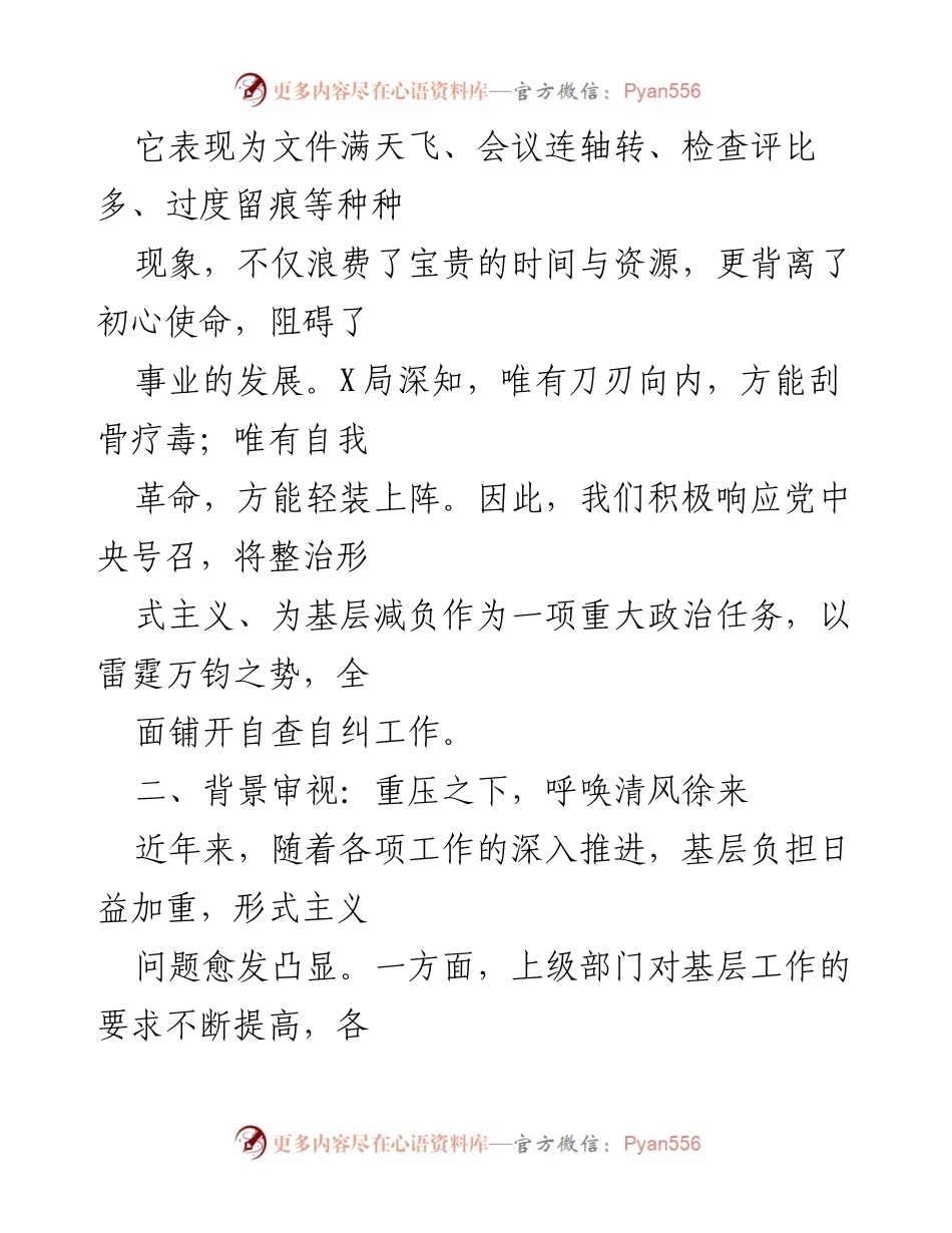 [自查报告] 整治形式主义 - X局整治形式主义自查自纠报告.docx_第2页