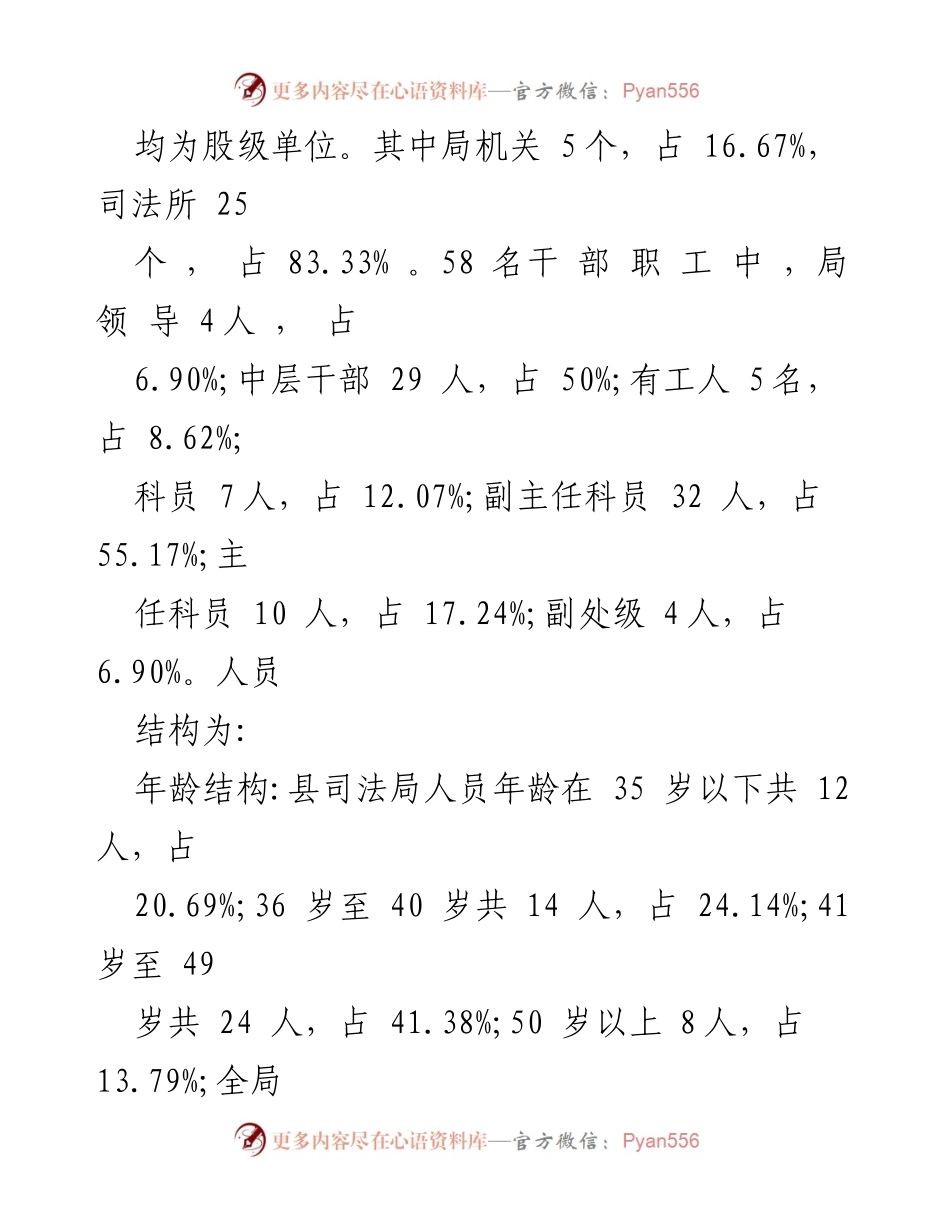 [调研报告] 司法行政 - 县司法局干部队伍建设调研情况分析.docx_第2页