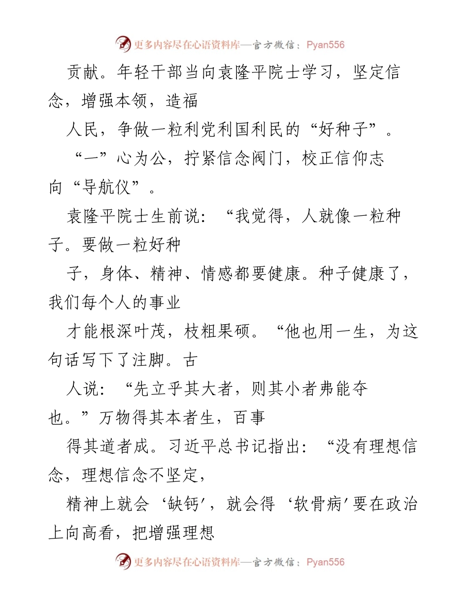 [讲稿] 世界粮食日纪念活动 - 缅怀袁隆平院士，强化粮食安全意识.docx_第2页