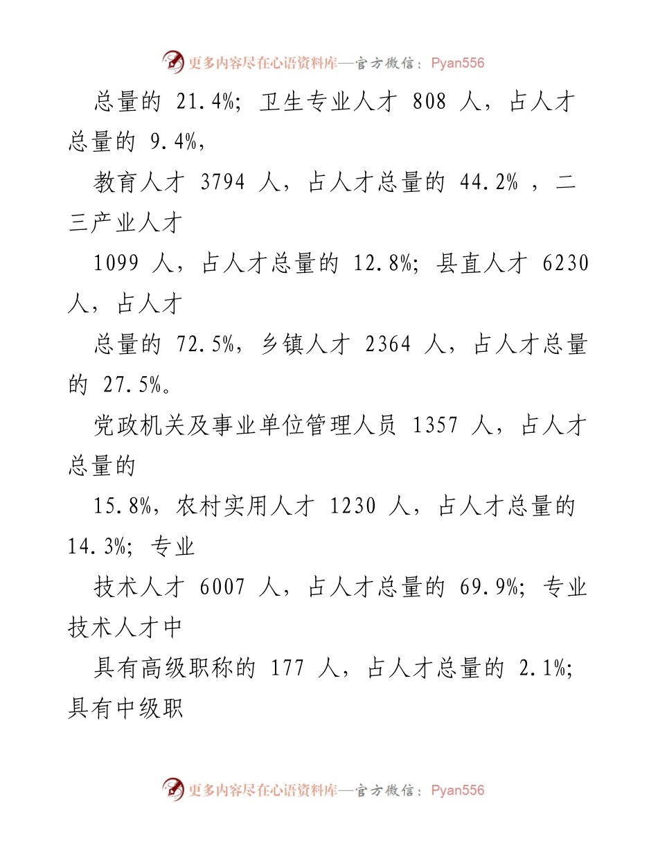 [调研报告] 人才资源分析 - 全县人才资源状况调研报告与建议.docx_第2页