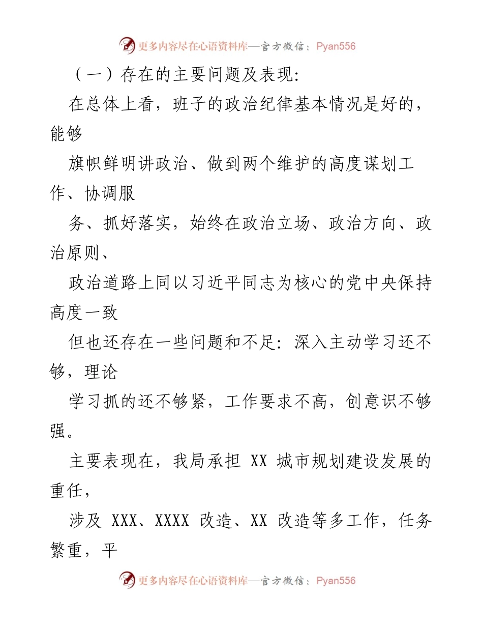 [自查报告] 支委会 - XX局支委会政治体检自查自纠情况报告.docx_第2页