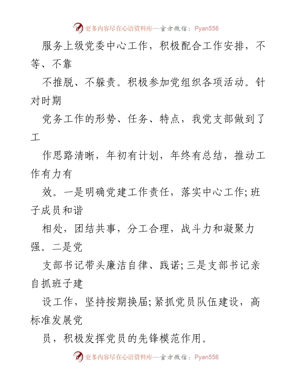 [自查自评报告] 党建工作 - 党支部自查自评情况汇报.docx_第2页