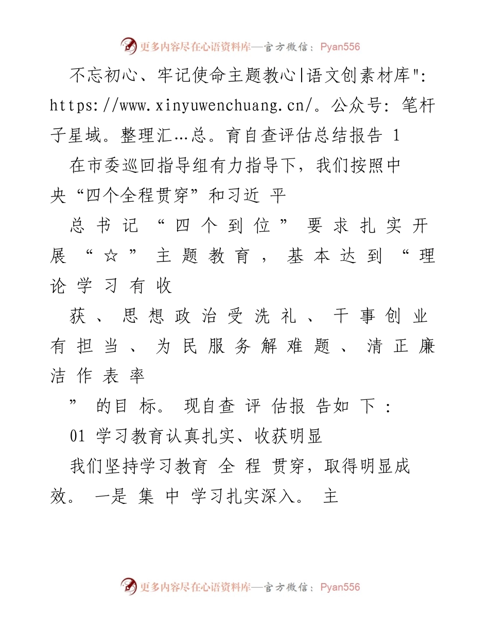 [自查评估总结报告] 不忘初心、牢记使命主题教育 - 扎实推进主题教育，取得显著成效.docx_第1页