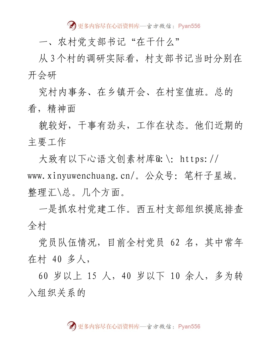 [调研报告] 农村党支部建设 - 农村党支部书记职责调研报告.docx_第2页