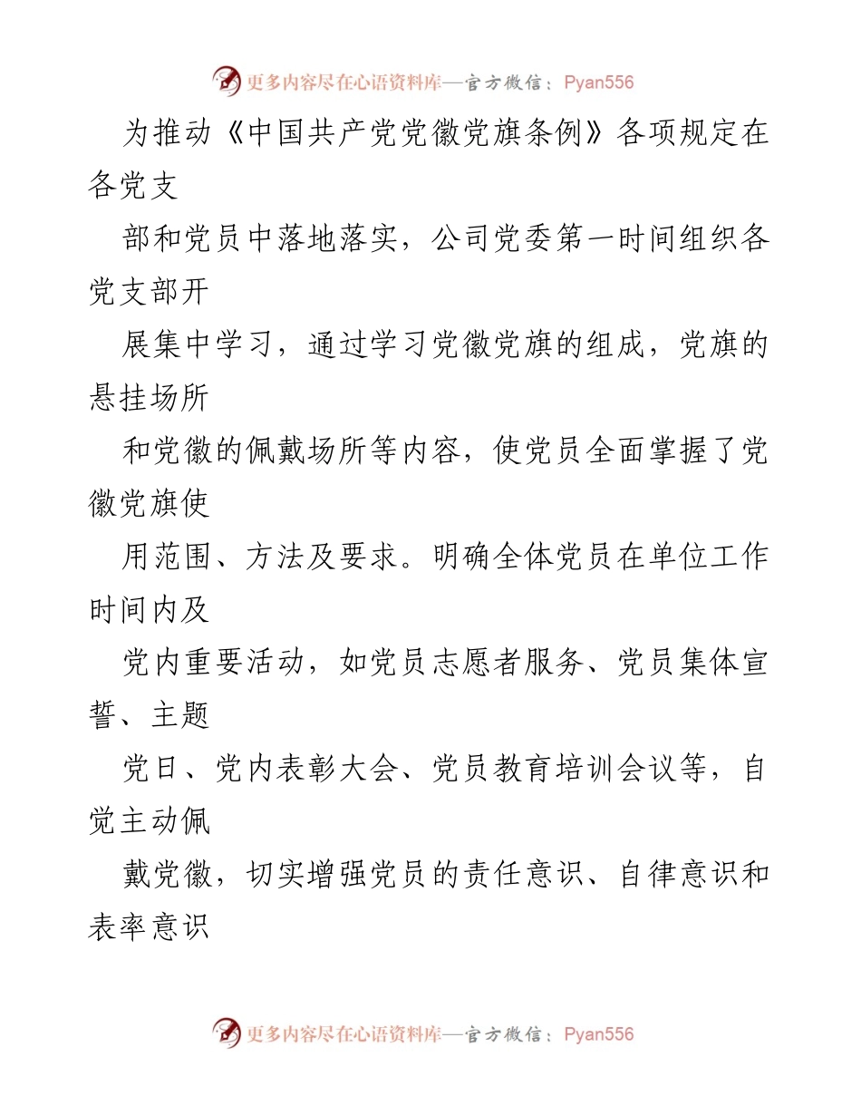 [调研报告] 央企党建 - 央企党徽党旗规范使用管理自查整改报告.docx_第2页
