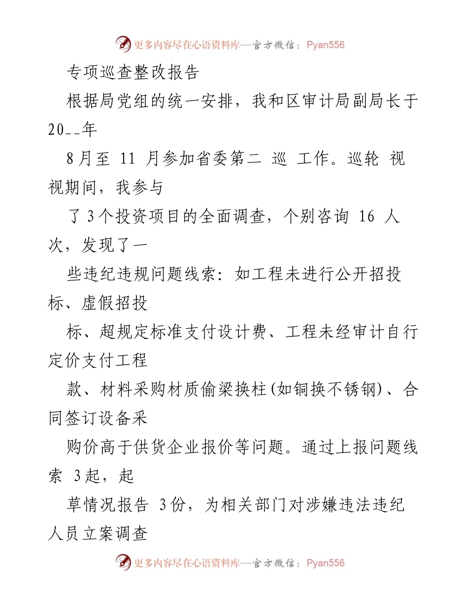 [调研报告] 巡视工作 - 巡视工作心得与整改措施分析.docx_第1页