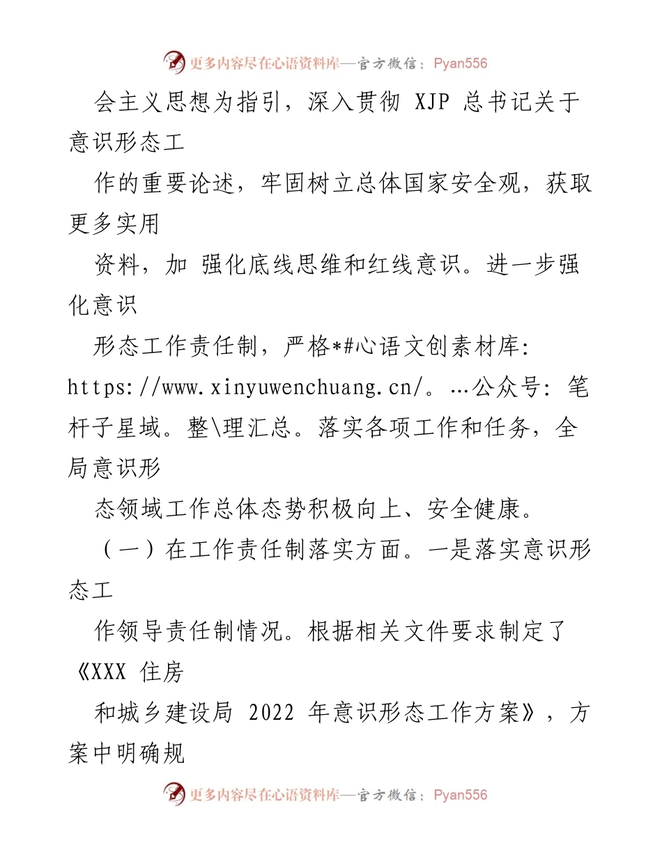 [调研报告] 住建局 - 意识形态工作责任制落实情况自查报告.docx_第2页