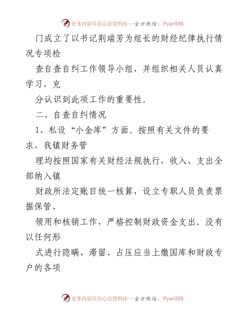 [自查报告] 财务管理 - 违反财经纪律问题专项整治自查报告.docx_第2页