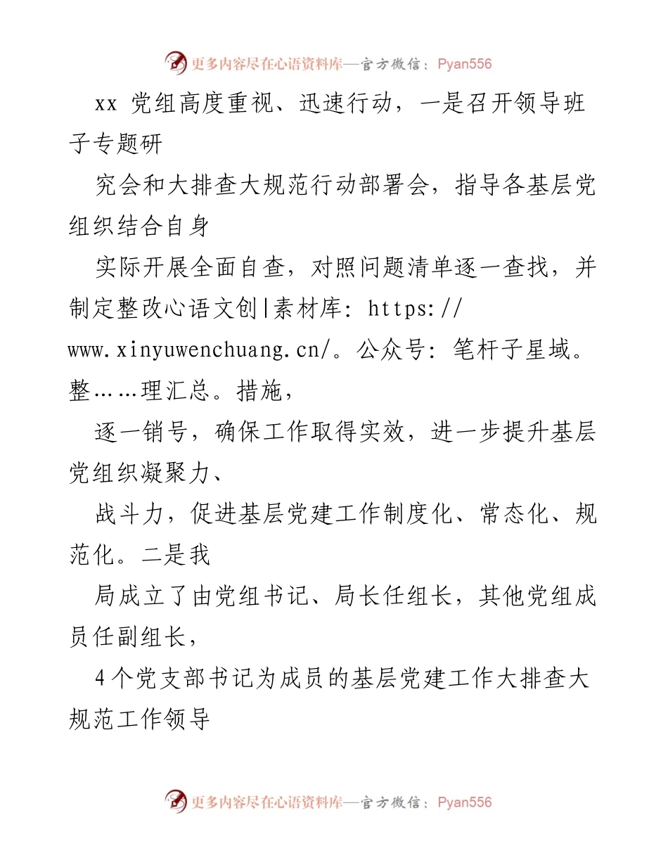 [自检自查报告] 党建工作 - 基层党建基础工作大排查自检自查报告.docx_第2页