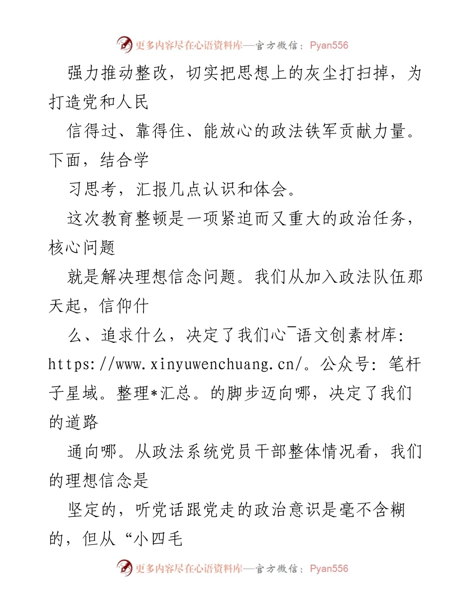[讨论发言] 政法队伍教育整顿活动 - 深化理想信念，提升政法队伍素质.docx_第2页