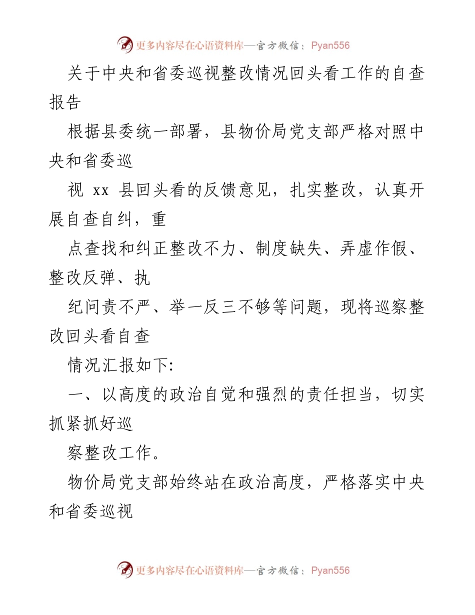 [自查报告] 巡视整改 - 中心与省委巡视整改自查工作汇报.docx_第1页