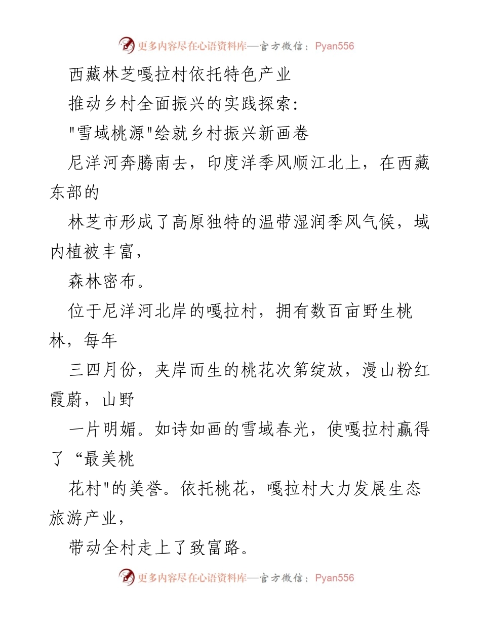 [调研报告] 乡村振兴 - 西藏嘎拉村：生态旅游推动乡村振兴的成功案例.docx_第1页