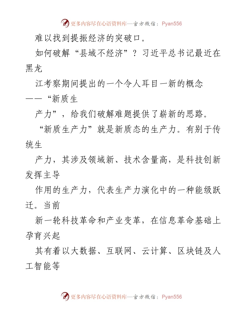 [评论] 经济发展讨论 - 激发新质生产力，破解县域经济困境.docx_第2页