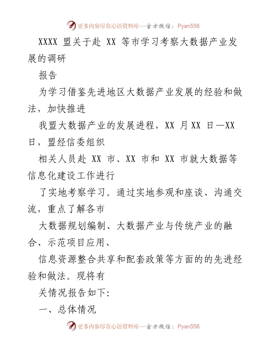 [调研报告] 学习考察 - 先进地区大数据产业发展经验调研报告.docx_第1页