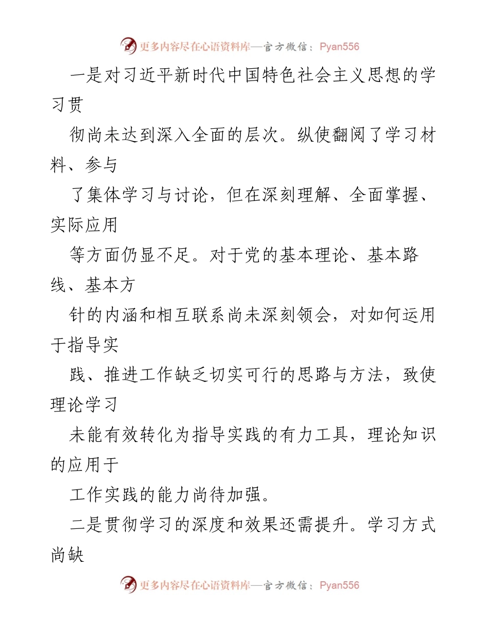 [自检报告] 主题教育专题民主生活会 - 深入剖析与整改方案汇报.docx_第2页