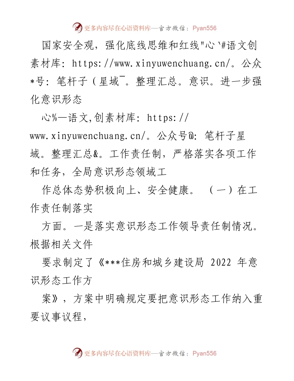 [调研报告] 住建局 - 意识形态工作责任制落实情况自查报告_1.docx_第2页