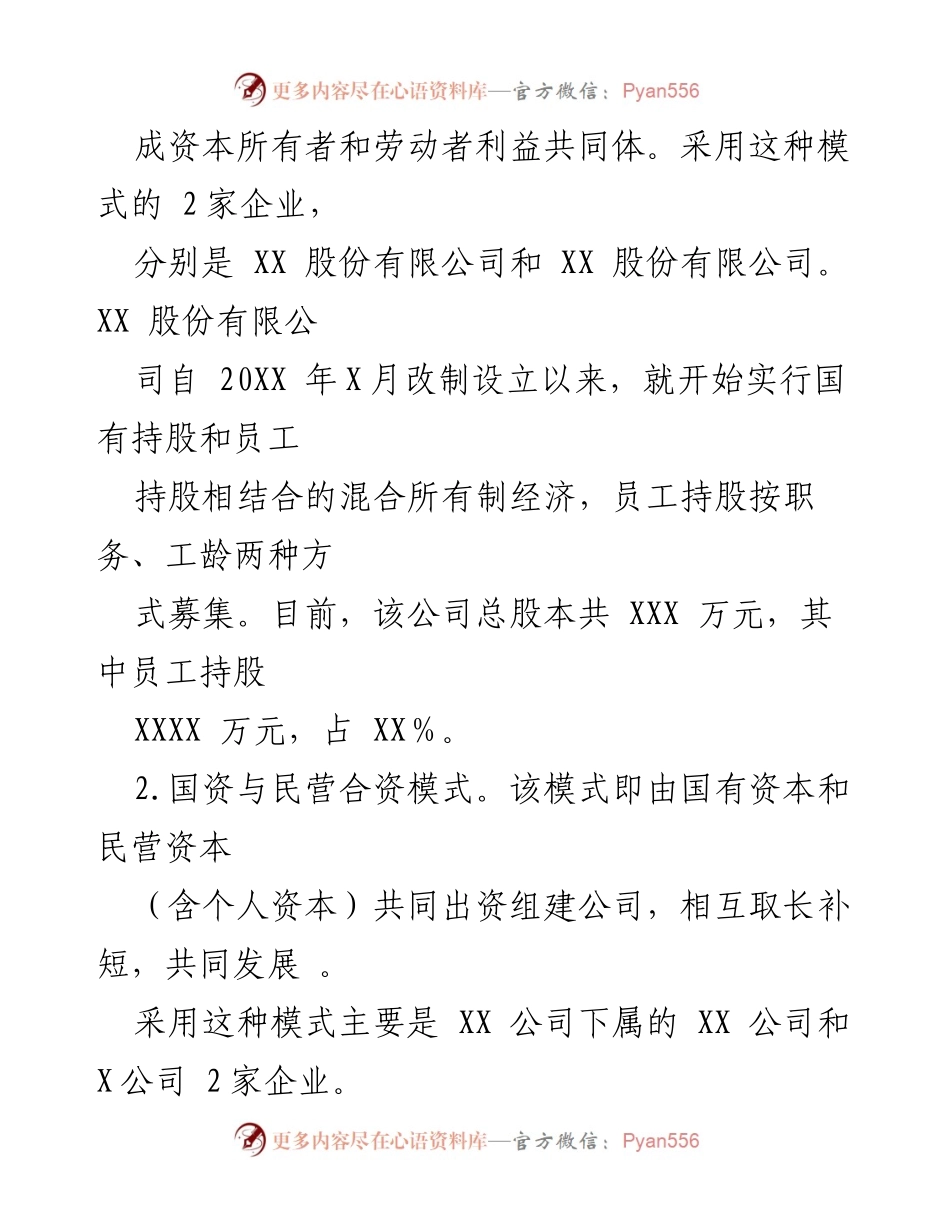 [调研报告] 市场经济改革 - XX市混合所有制改革现状与问题分析.docx_第2页