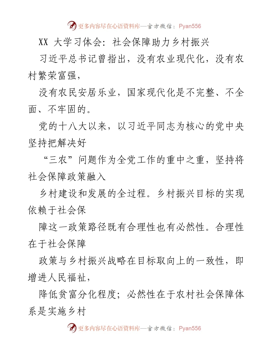 [调研报告] 乡村振兴 - 社会保障在乡村振兴中的关键作用.docx_第1页