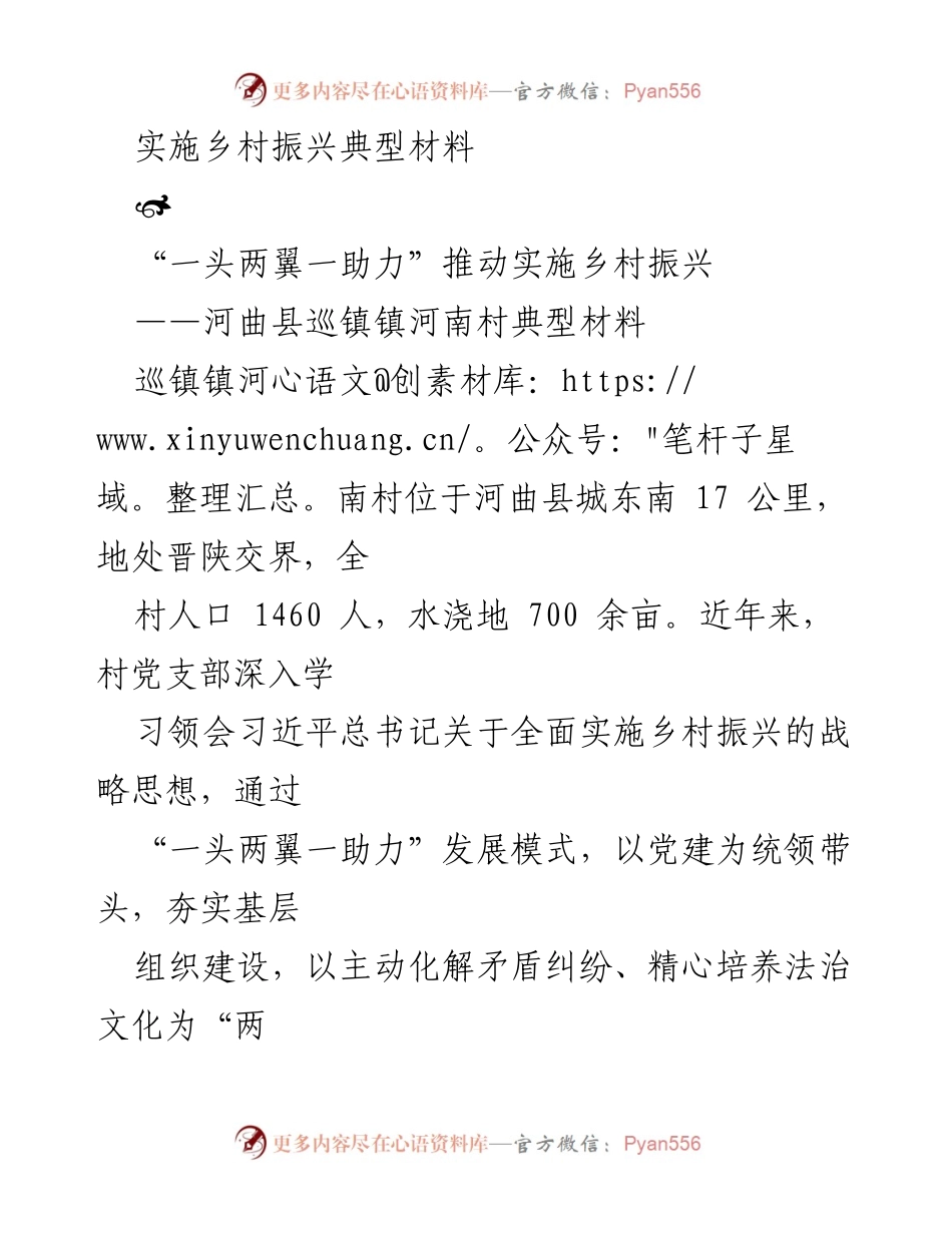 [调研报告] 乡村振兴实践 - 河曲县河南村乡村振兴典型案例分析.docx_第1页