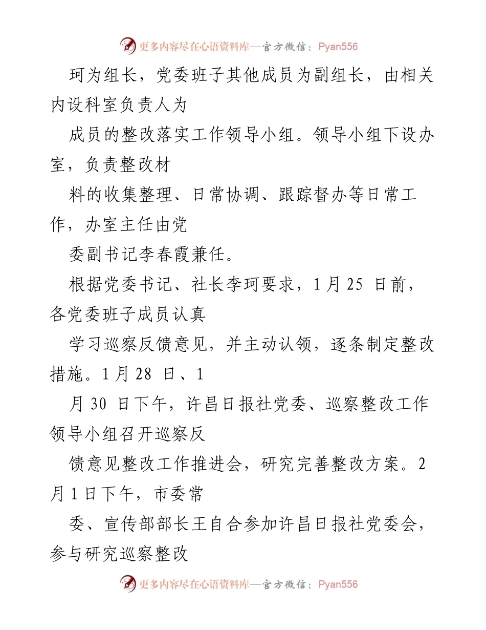 [调研报告] 巡察整改 - 许昌日报社党委巡察集中整改进展情况报告.docx_第2页