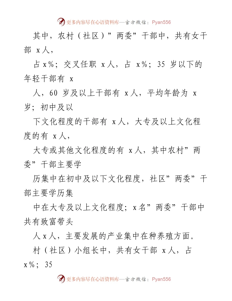 [自查报告] 村干部队伍建设 - x县村（社区）干部队伍建设自查报告.docx_第2页