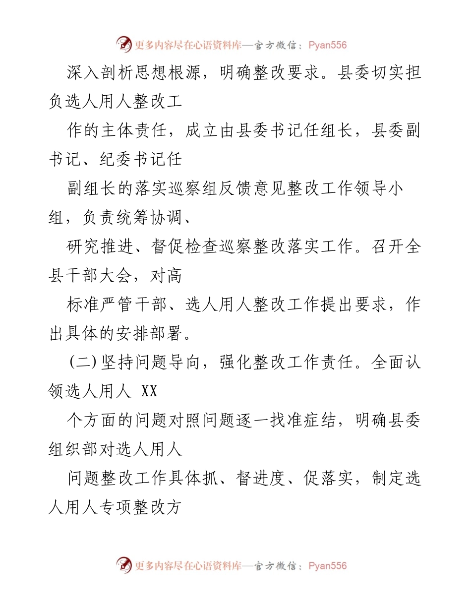 [调研报告] 巡察整改 - 巡察反馈选人用人工作整改情况报告.docx_第2页