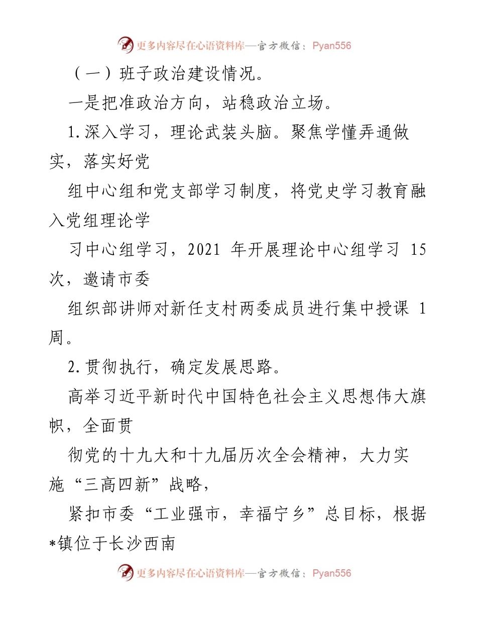 [自查报告] 镇领导班子 - 镇领导班子政治建设与运行情况自查报告.docx_第2页