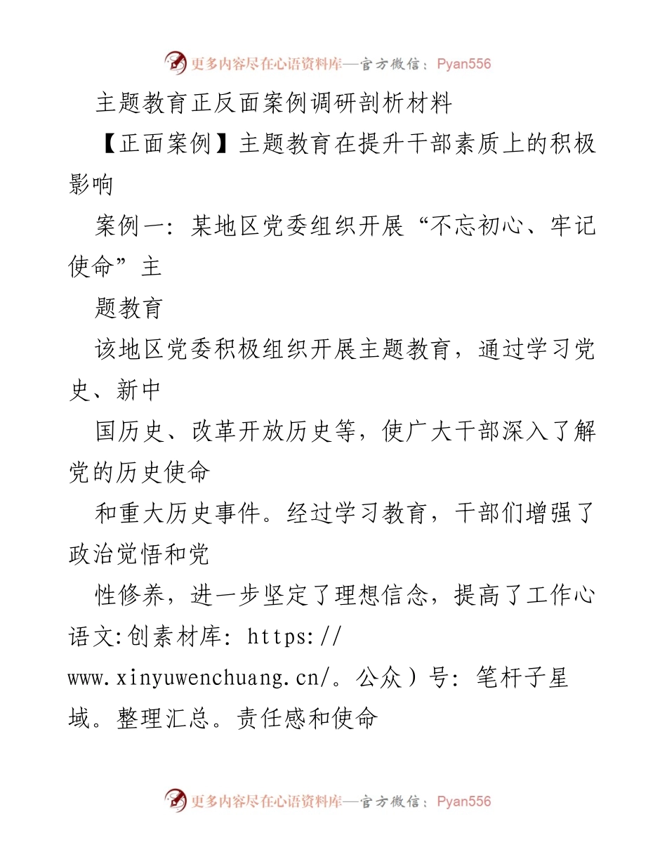 [调研报告] 主题教育案例分析 - 主题教育正反面案例剖析及改进建议.docx_第1页