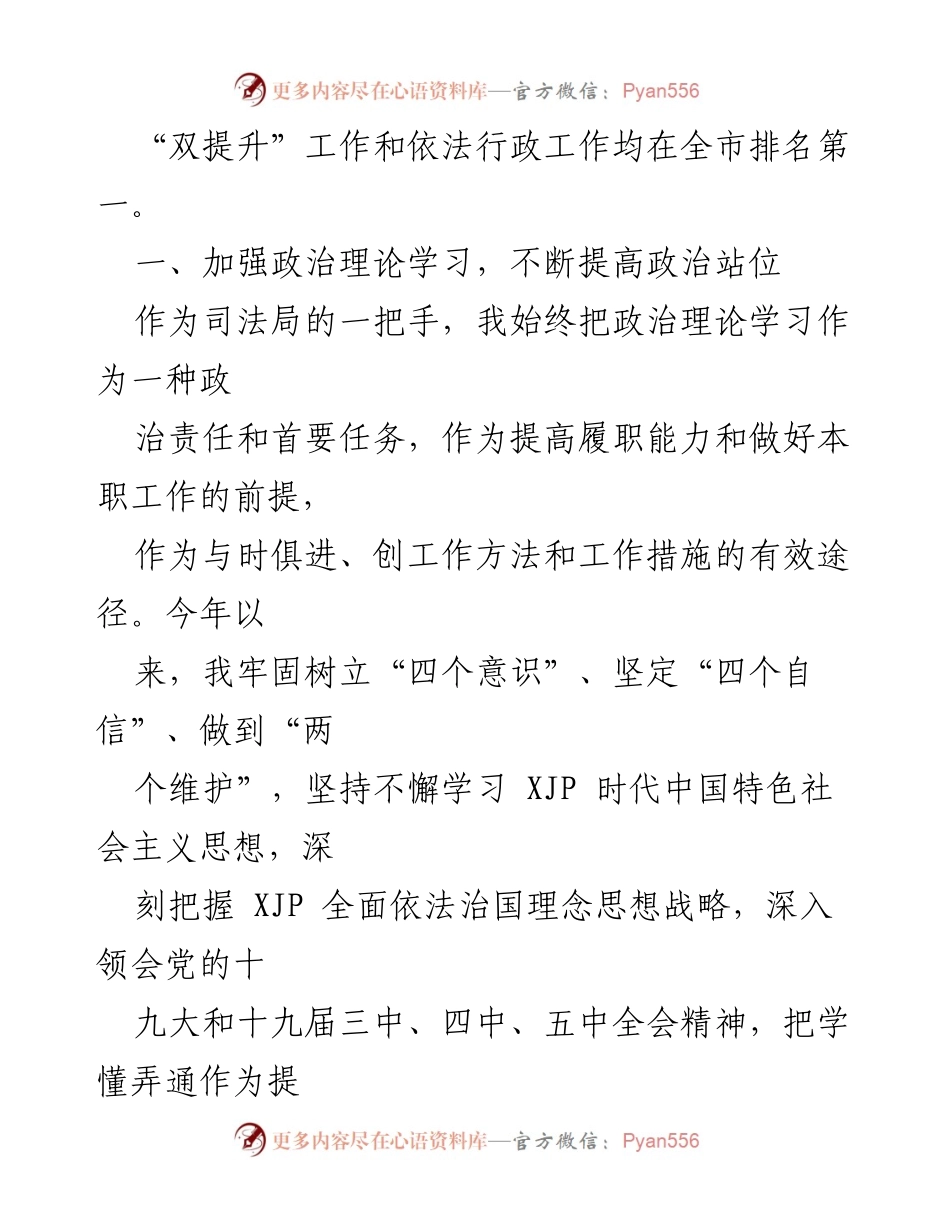 [述职报告] 司法局工作总结 - 2020年度司法局局长述职报告.docx_第2页