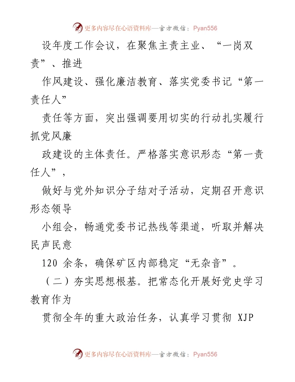 [述职报告] 党委会议 - 2022年度全面从严治党责任履行述职报告.docx_第2页