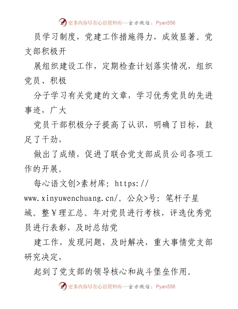 [述职报告] 党支部工作总结 - XX党支部书记年度述职报告.docx_第2页