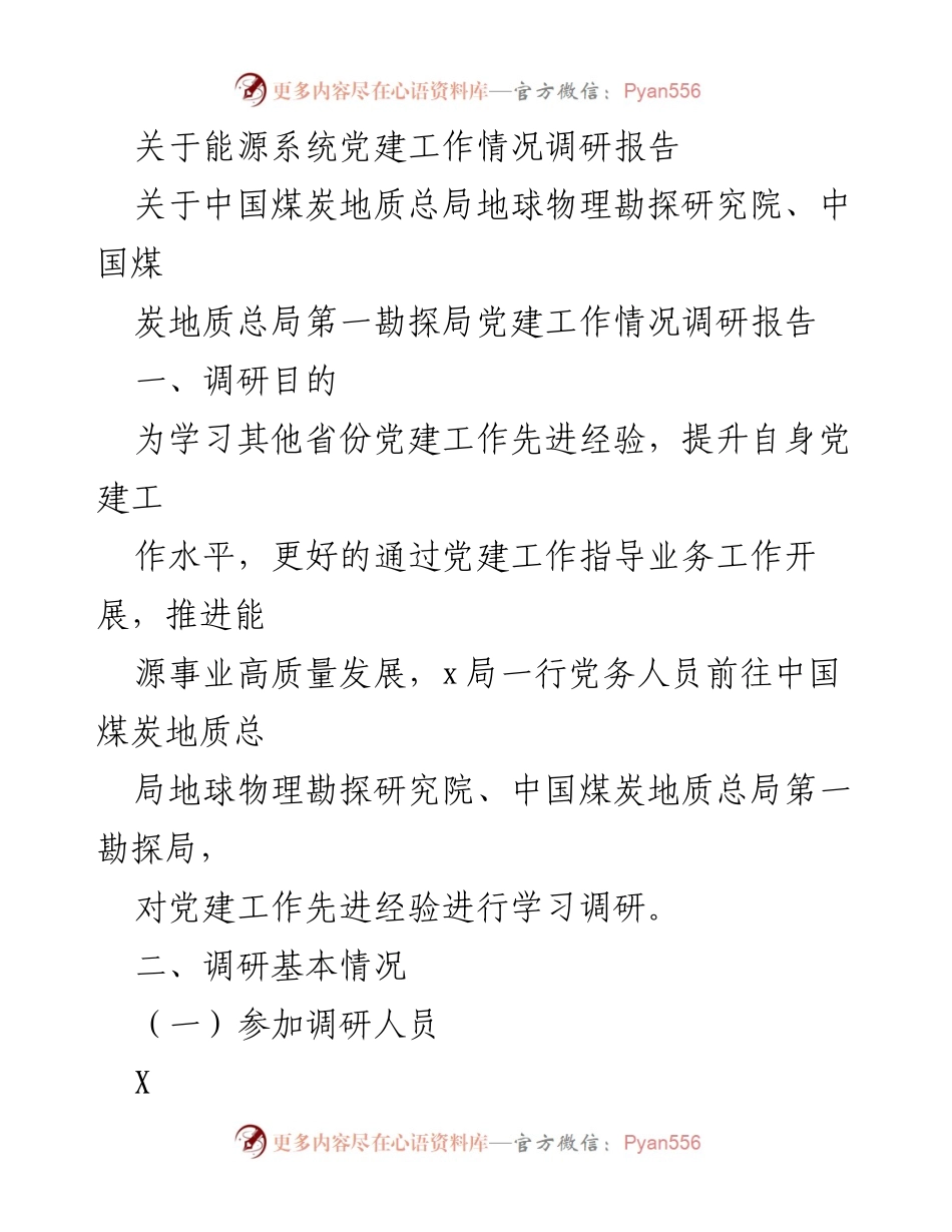 [调研报告] 能源系统党建工作 - 学习先进经验提升党建工作水平.docx_第1页