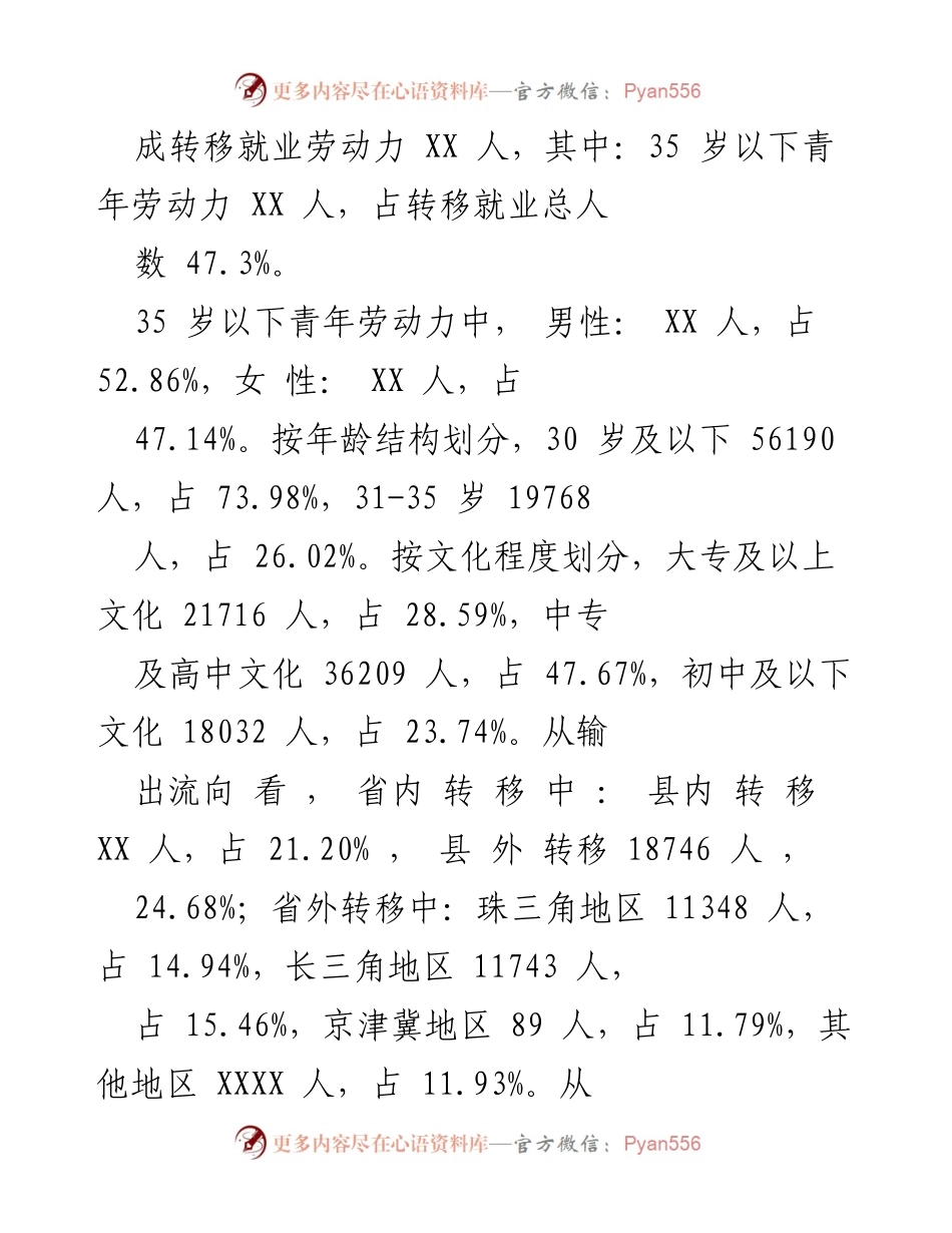 [调研报告] 青年劳动力资源调查 - XX县青年劳动力资源与务工情况分析报告.docx_第2页