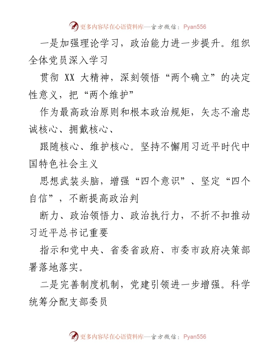 [述职报告] 党支部书记 - 2022年度基层党建工作述职报告.docx_第2页